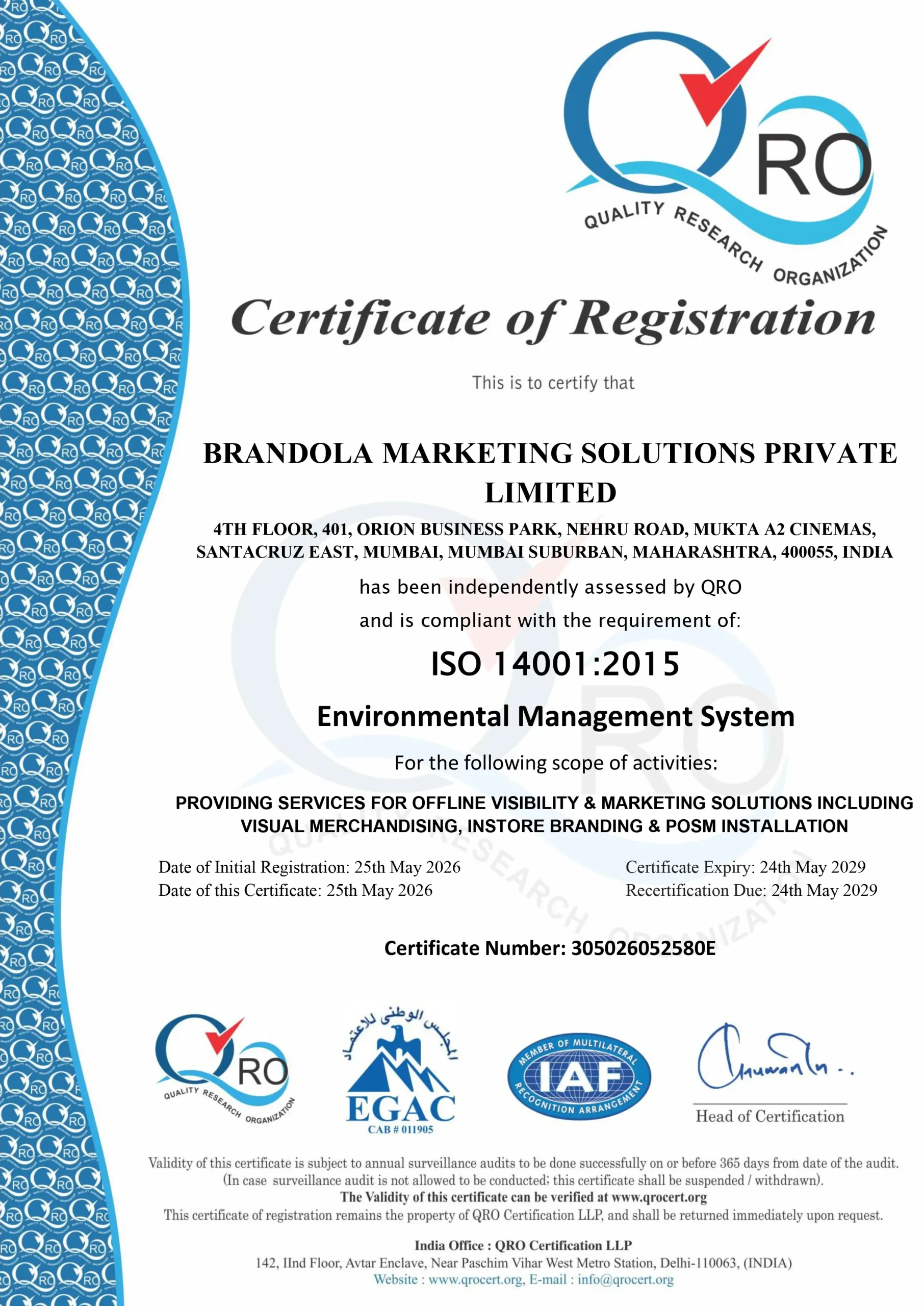 ISO Certificate